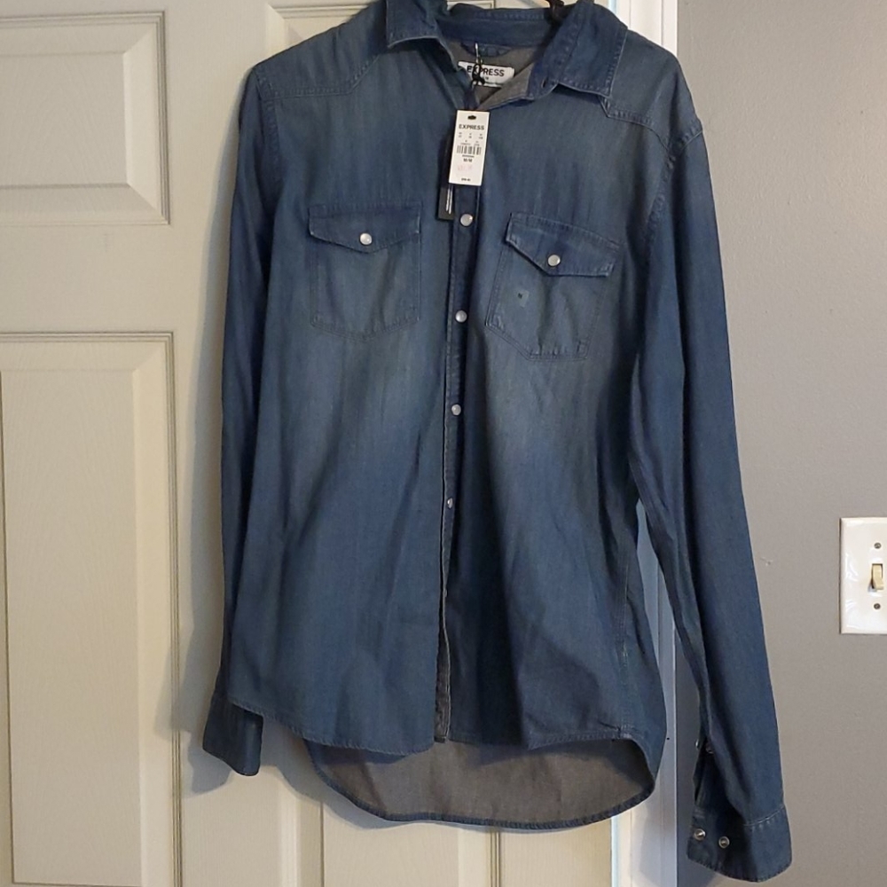 Express Long sleeve jean shirt